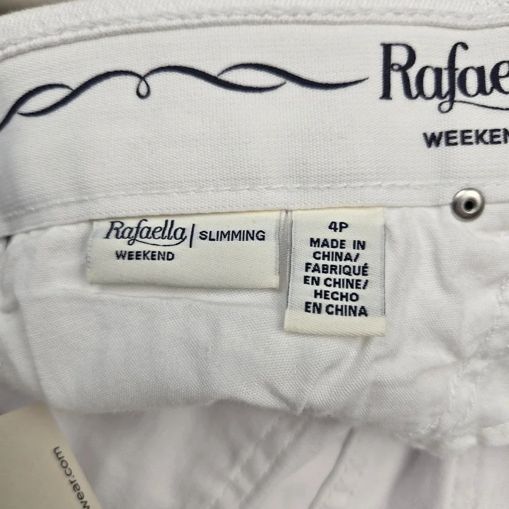 Rafaella‎ Weekend White Denim Jeans High Rise Straight Leg Womens Size 4P NWT